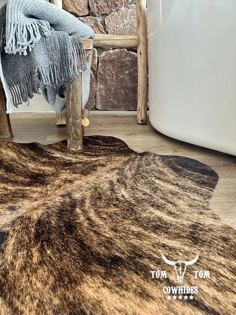 Premium Mini Rug | 4ft x 3,5 ft | Dark Brindle | Natural & Unique | Modern Luxury Decor